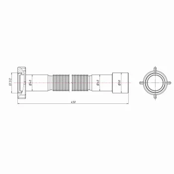 Гнучка труба Lidz (WHI) 60 01 G002 01 з накидною гайкою 1 1/2