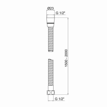 Шланг Lidz Niagara 12 1,5-2,0 м LDNIA12CRM35460 Chrome