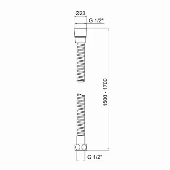 Шланг Lidz Niagara 06 1,5-1,7 м LDNIA06CRM35454 Chrome