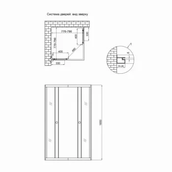 Душова кабіна Lidz Wawel SC80x80.SAT.LOW.GR, скло тоноване 4 мм без піддона
