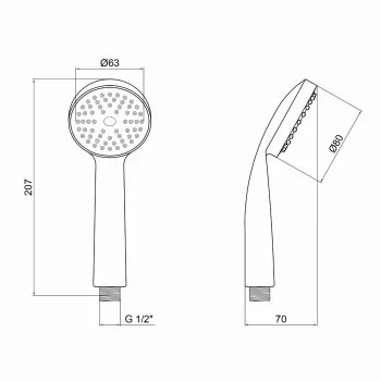 Лійка для ручного душу Лейки Lidz Niagara 00 80 мм округла LDNIA00CRM22039 Chrome