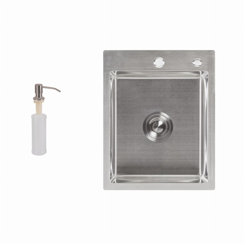 Мойка для кухни интегрированная Lidz Handmade H4050 (LDH4050BRU39258) Brushed Steel 3,0/1,0 мм