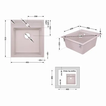 Кухонна мийка Lidz 460х515/200 COL-06 (LIDZCOL06460515200)