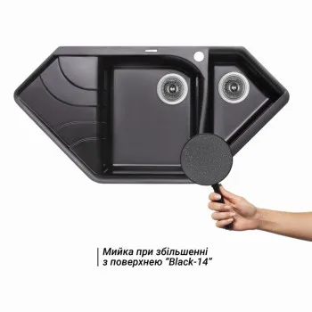 Кухонна мийка з додатковою чашею Lidz 1000x500/225 BLM-14 (LIDZBLM141000500225)