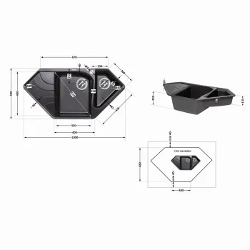 Кухонна мийка з додатковою чашею Lidz 1000x500/225 BLM-14 (LIDZBLM141000500225)