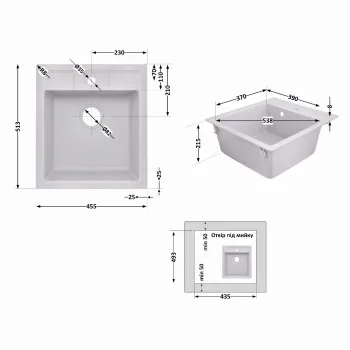 Кухонна мийка Lidz 460х515/200 GRA-09 (LIDZGRA09460515200)