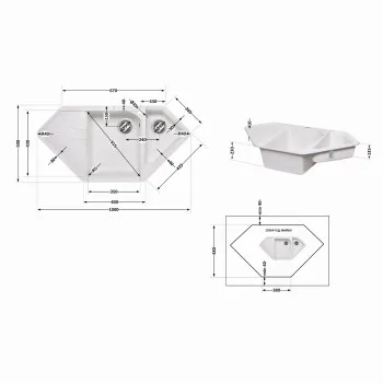 Кухонна мийка з додатковою чашею Lidz 1000x500/225 WHI-01 (LIDZWHI011000500225)