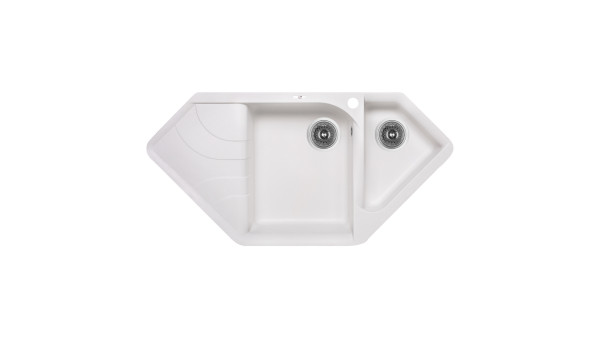 Кухонна мийка з додатковою чашею Lidz 1000x500/225 WHI-01 (LIDZWHI011000500225)