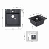 Кухонна мийка Lidz 460х515/200 BLA-03 (LIDZBLA03460515200)