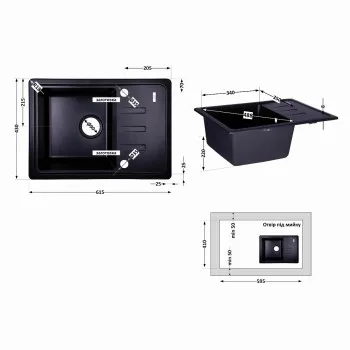 Кухонна мийка Lidz 620x435/200 ANT-15 (LIDZANT15620435200)
