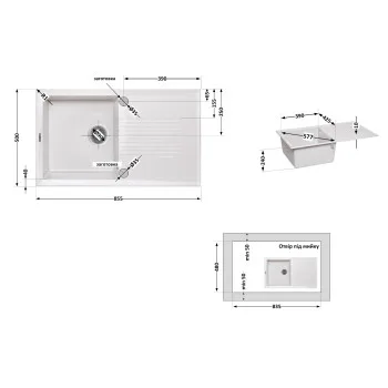 Кухонна мийка Lidz 860х500/240 STO-10 (LIDZSTO10860500240)