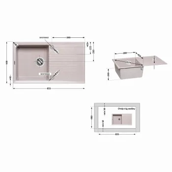 Кухонна мийка Lidz 860х500/240 MAR-07 (LIDZMAR07860500240)