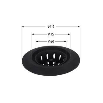 Сітка для сифона Lidz Acsis LA27 Black, силіконова, 117х117х37 мм LDACS33BLM49775