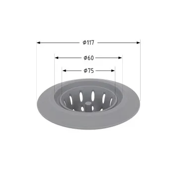 Сітка для сифону Lidz Acsis LA26 Gray, силіконова, 117х117х37 мм LDACS33GRA49774