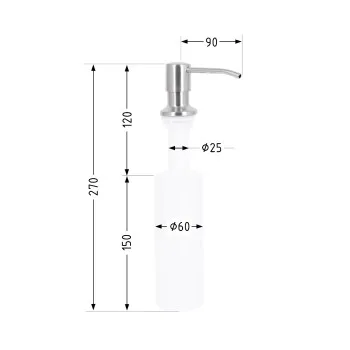 Дозатор для миючого засобу Lidz Acsis LA29 Brushed Steel, круглий LDACSLA29BRU49828