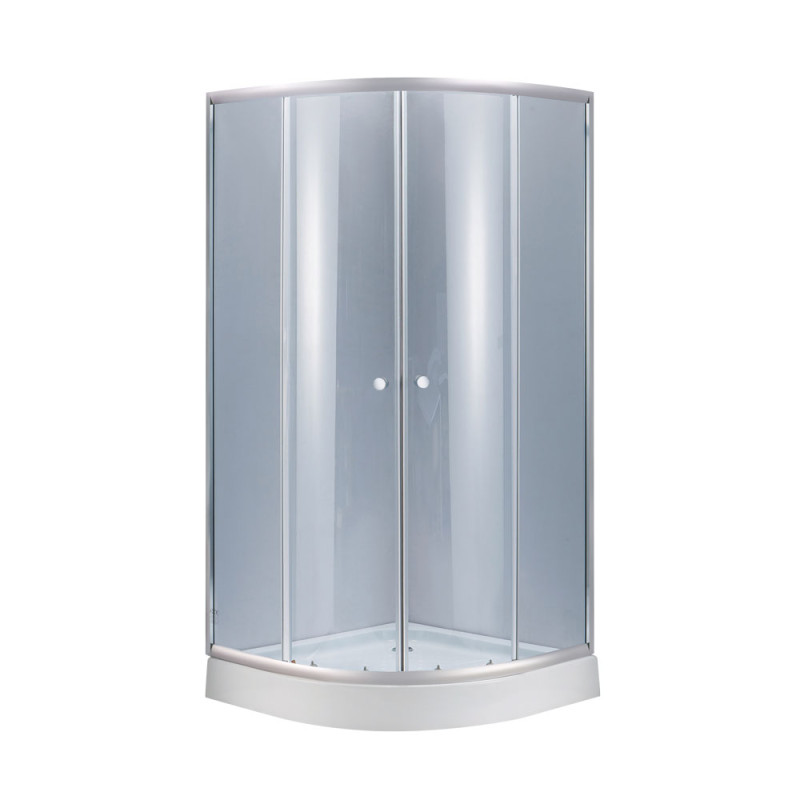Душова кабіна Lidz Latwa SC90x90.SAT.LOW.GR, скло тон. 4 мм + Lidz Душовий піддон KAPIELKA ST90x90x14