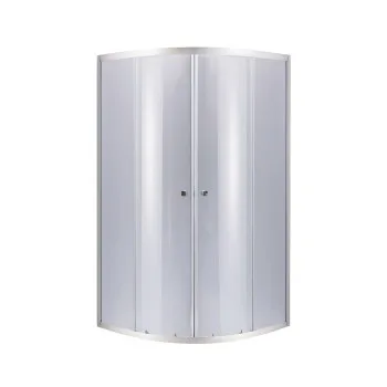 Душова кабіна Latwa SC90x90.SAT.MID.GR полукругла, скло тон. 4 мм + Душовий піддон KAPIELKA ST90x90x26, з панеллю Lidz