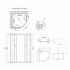 Душова кабіна Latwa SC90x90.SAT.MID.GR полукругла, скло тон. 4 мм + Душовий піддон KAPIELKA ST90x90x26, з панеллю Lidz