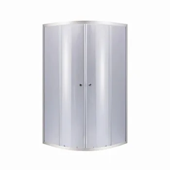 Душова кабіна Latwa SC80x80.SAT.MID.GR полукругла, скло тон. 4 мм + Душовий піддон KAPIELKA ST80x80x26, з панеллю Lidz