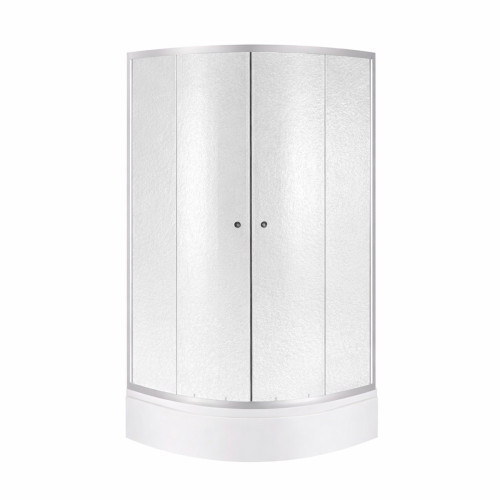 Душова кабіна Latwa SC80x80.SAT.MID.FR полукругла, скло Frost 4 мм + Душовий піддон KAPIELKA ST80x80x26, з панеллю Lidz
