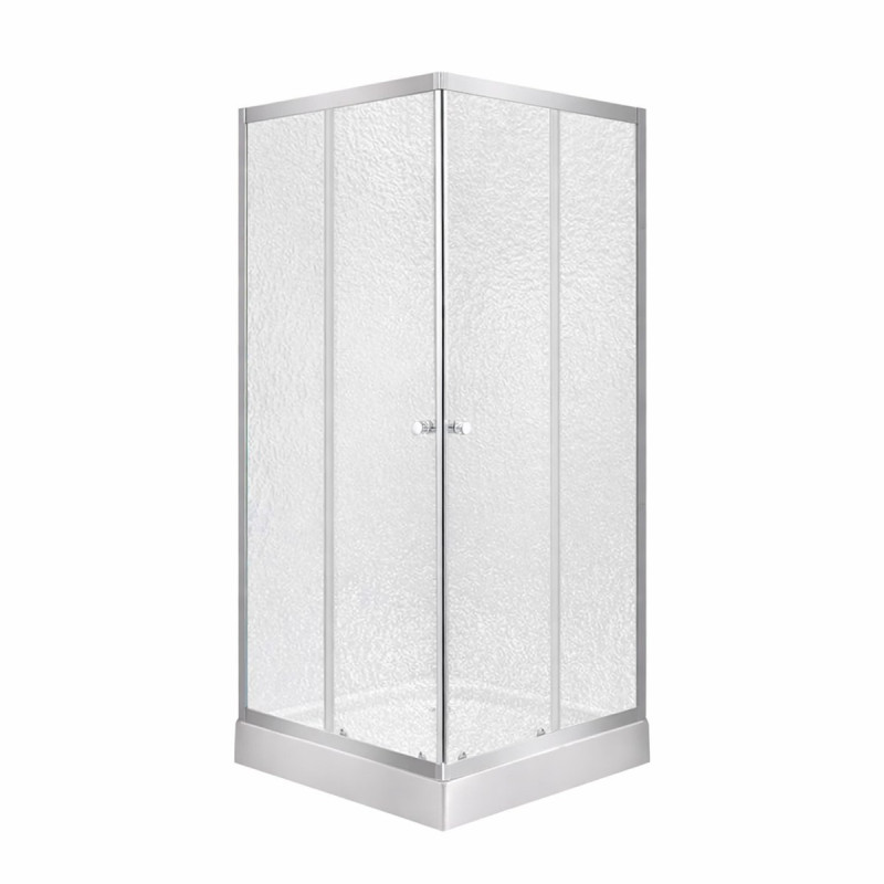 Lidz Wawel SC80x80.SAT.LOW.FR Душевая кабина квадратная, стекло Frost 4 мм + Lidz Душевой поддон KAPIELKA ST80x80х14
