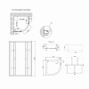 Душова кабіна Latwa SC80x80.SAT.MID.GR полукругла, скло тон. 4 мм + Душовий піддон KAPIELKA ST80x80x26, з панеллю Lidz