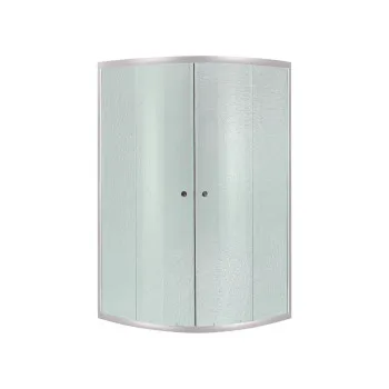 Душова кабіна Latwa SC90x90.SAT.MID.FR полукругла, скло Frost 4 мм + Душовий піддон KAPIELKA ST90x90x26, з панеллю Lidz