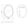 Зеркало Lidz Latwa 140.07.11 (1) 650х800 настенное овальное с декором LD78LA6580