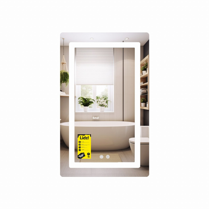 Зеркало Lidz Kubis (KU2) 500х800 с LED-подсветкой Touch, с антизапотеванием, с диммером, рег. яркости LD78LF936508048448
