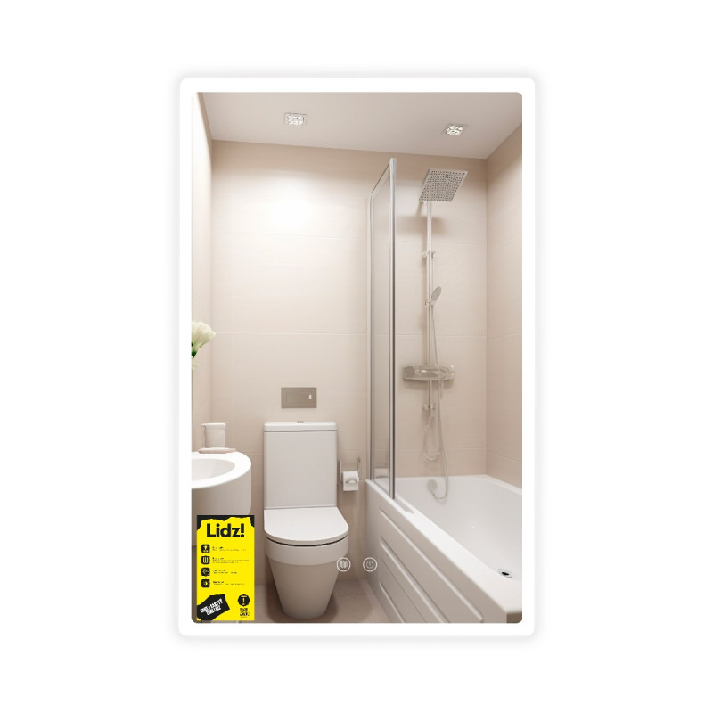 Зеркало Lidz Orion (OR2) 500х800 с LED-подсветкой Touch, с антизапотеванием, с диммером, рег. яркости LDOR50080049291