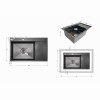 Мийка для кухні інтегрована Lidz Handmade Max 500 H7849R Brushed Steel, 3,0/1,0 мм, крило праворуч, збільшена чаша LDH7849RBRU49464