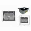 Мойка для кухни интегрированная Lidz Handmade H5843B Brushed Black PVD 3,0/1,0 мм LDH5843BRUBLM49443