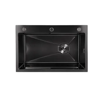Мийка для кухні інтегрована Lidz Handmade H6845B Brushed Black PVD 3,0/1,0 мм LDH6845BRUBLM49456