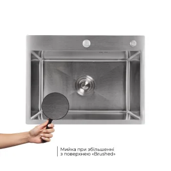 Мийка для кухні інтегрована Lidz Handmade H5843 Brushed Steel 3,0/1,0 мм LDH5843BRU49442
