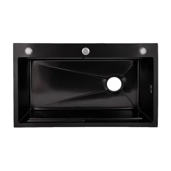 Lidz Handmade H7545B Мийка для кухні інтегрована Decor Black PVD Honeycomb 3,0/1,0 мм LDH7545BDECPVD48373