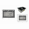 Мойка для кухни интегрированная Lidz Handmade H6845B Brushed Black PVD 3,0/1,0 мм LDH6845BRUBLM49456