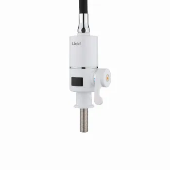 Проточний кран-водонагрівач з гнучким виливом для кухні  Lidz Warm 065  LDWAR065BLA49095 White/Black