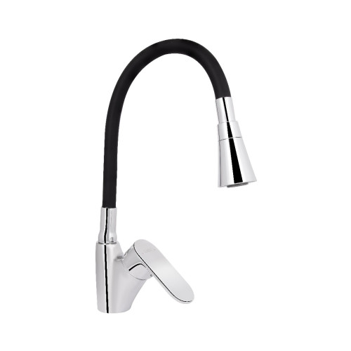 Змішувач для кухні Lidz Tani 007F3 з гнучким виливом (k40) LDTAN007F3BCR37649 Chrome/Black