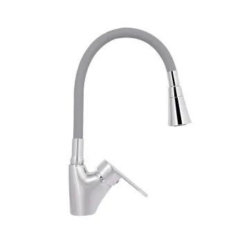 Змішувач для кухні Lidz Tani 007F3 з гнучким виливом (k40) LDTAN007F3GCR31869 Chrome/Grey