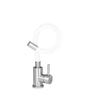Змішувач для кухні Lidz Aria 015F3 з гнучким виливом (k35) LDARI015F3WHI43362 White / Nickel