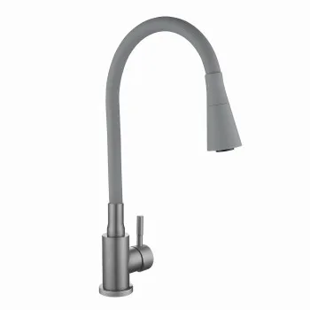 Змішувач для кухні Lidz Aria 015F31 (k35) з гнучким виливом LDARI015F31GGRP49567 Graphite/Grey