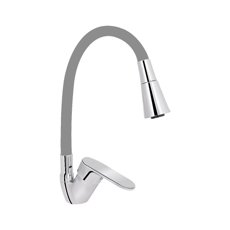 Змішувач для кухні Lidz Tani 008F3 з гнучким виливом (k40) LDTAN008F3GCR39507 Chrome/Grey