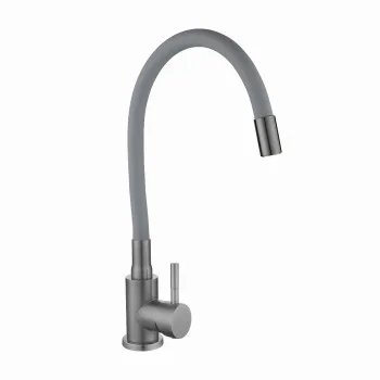 Змішувач для кухні Lidz Aria 015F3 (k35) з гнучким виливом LDARI015F3GGRP49565 Graphite/Grey