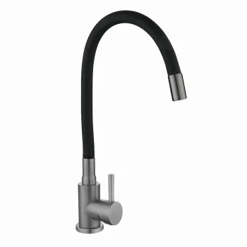 Змішувач для кухні Lidz Aria 015F3 (k35) з гнучким виливом LDARI015F3BGRP49564 Graphite/Black
