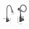 Смеситель для кухни Lidz Aria 015F31 (k35) с гибким изливом LDARI015F31GGRP49567 Graphite/Grey