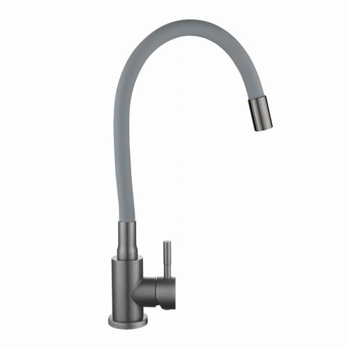 Змішувач для кухні Lidz Aria 015F3 (k35) з гнучким виливом LDARI015F3GGRP49565 Graphite/Grey
