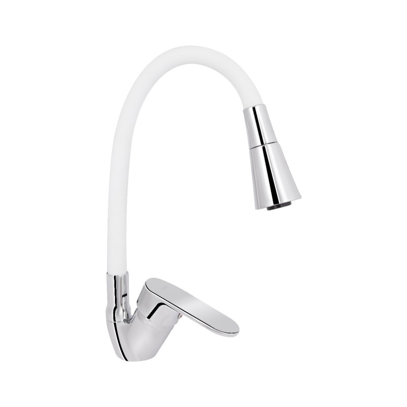 Змішувач для кухні Lidz Tani 008F3 з гнучким виливом (k40) LDTAN008F3WCR37037 Chrome/White