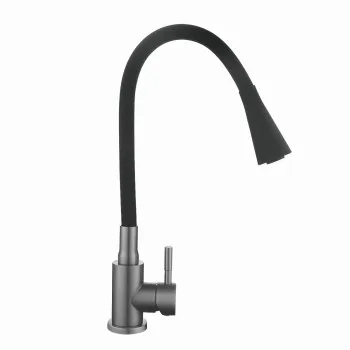 Змішувач для кухні Lidz Aria 015F31 (k35) з гнучким виливом LDARI015F31BGRP49566 Graphite/Black