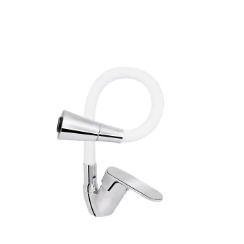Змішувач для кухні Lidz Tani 008F3 з гнучким виливом (k40) LDTAN008F3WCR37037 Chrome/White