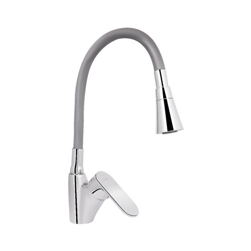 Змішувач для кухні Lidz Tani 007F3 з гнучким виливом (k40) LDTAN007F3GCR31869 Chrome/Grey